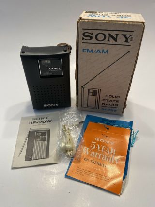 Sony 3f - 70w Fm Am Radio Pocket Handheld 8 Transistor