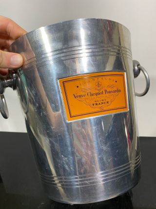 Vtg Veuve Clicquot Vcp Champagne Metal Ice Bucket
