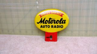 Vintage Motorola Auto Radio Metal Tin Sign Cb Ham To Be Mounted On License Plate