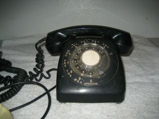 Vintage Automatic Electric Black Rotary Dial Phone Desk Telephone 1966