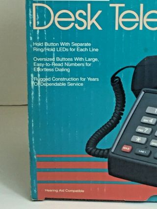 VTG Radio Shack Push Button Desk Phone Model 43 - 470,  Pulse/Tone. 3