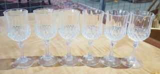 Vintage Set Of Six Lead Crystal Cut Glass Steamed Aperitif Cordial Shot Glasses