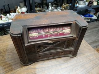 Firestone Air Chief 4 - A - 20 Vintage Tube Wood Radio For Restoration