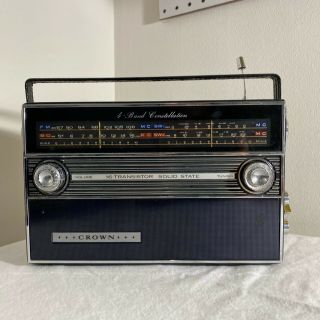 Vtg Early 60s Crown Constellation Transistor Radio Rare Find &