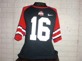 Ohio State Buckeyes 16 Nike Dri Fit Athletic Football Jersey Shirt Men 