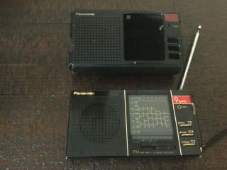 Panasonic Rf - 9 9 Band Am - Fm - Sw Transistor Radio With Cover Collectible