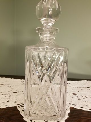 Vintage Atlantis Hand Blown Cut Full Lead Crystal Decanter - Made In Portugal