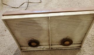 Vintage Philco Twin Speaker Am Tube Radio K852 - 124 Atomic Retro Jetsons