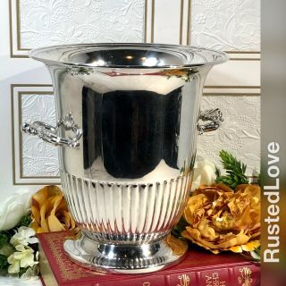 Silver Plated Ice Bucket / Champagne Holder / Vintage Urn / Flower Vase