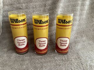 Set Of 3 - Vintage Wilson Championship Tennis Balls Drinking Glasses