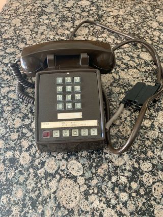 Vintage Itt Telephone: 5 Button Multi - Line Telephone In Dark Brown