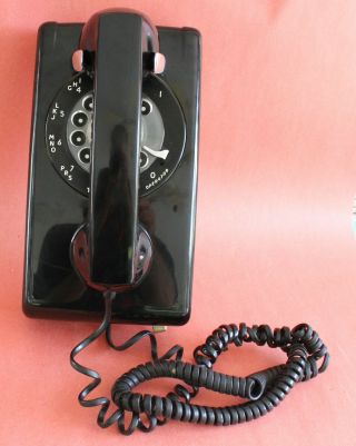 Vintage Stromberg Carlson Black Wall Hanging Dial Rotary Phone S - C 554 B