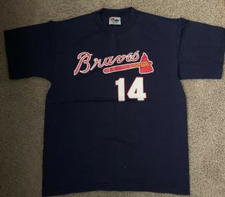 2000 Majestic Andres Galarraga Atlanta Braves T - Shirt Size M