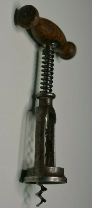 Antique Vintage Rack & Pinion Corkscrew Cork Screw Wine Bottle Opener unsigned 2