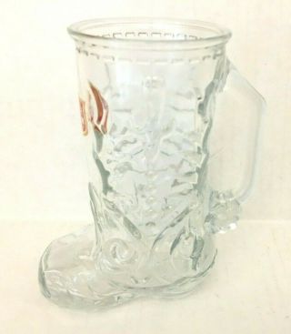 Vintage Lone Star Beer Boot Glass Libbey Of Canada Heavy Thick Glass 6 " Tall