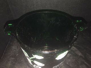 Vintage French PERRIER JOUET Green Glass Hand Painted Champagne Ice Bucket 3