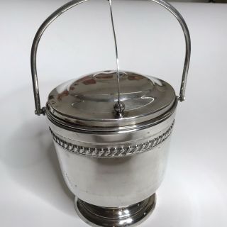 Vintage Sheridan Silver Plate Insulated Hinged Ice Bucket Cocktails Elegance