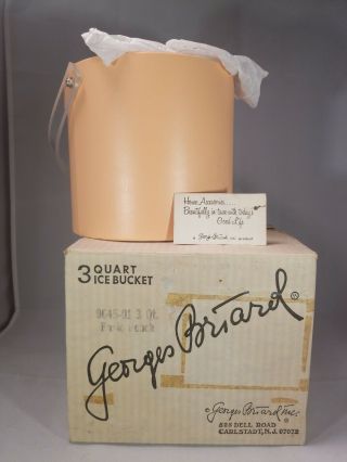 Georges Briard Basic Peach Ice Bucket Lucite Handle Vintage Mcm Nip Nos 3 Qt