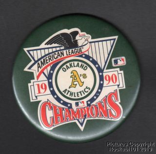 1990 Oakland A S World Series Pinback Button (american League Champions 1990)