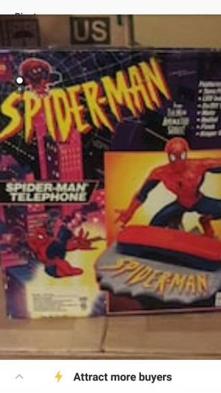 1994 Spider Man Animated Series Vintage Corded Telephone Mib