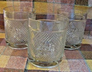 Ralph Lauren Argyle Double Old Fashioned Rocks Glass 4 1/8 " Tall Logo