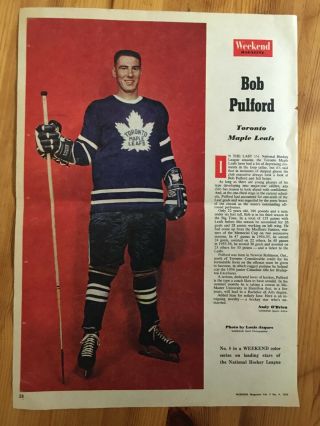 1959 Photo Canadian Nhl Hockey Star Weekly Toronto Maple Leafs Bob Pulford