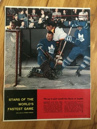 1960 Photo Canadian Nhl Hockey Star Weekly Toronto Maple Leafs Johnny Bower