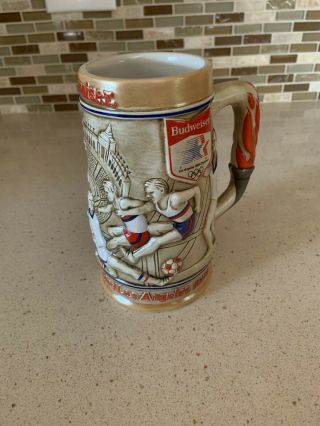 1984 Los Angeles Olympics Budweiser Anheuser Busch Beer Stein Mug