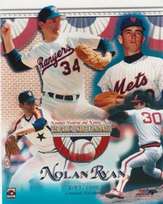 Nolan Ryan 8x10 Color Licensed Collage Hall Of Fame Photo File Limited Edition