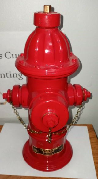 Lionstone Red Fire Hydrant Whiskey Decanter 12 " Tall Empty