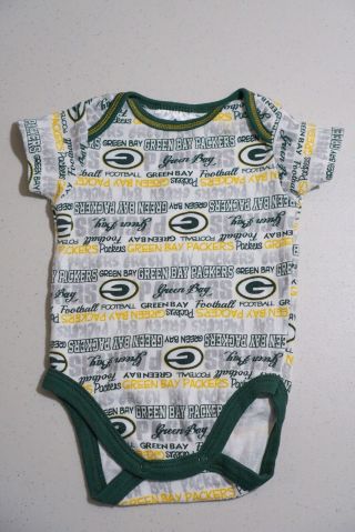 Nfl Green Bay Packers Baby Sz 0 - 3 Months Short Sleeve One Piece Team Apparel Euc