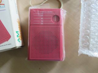Vintage Radio Shack Realistic AM Flavoradio NO.  12 - 203 Pocket Radio Color Pink 3