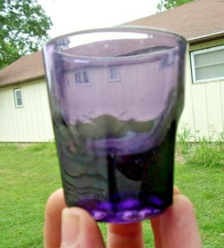 Purple Colored Thick Paneled Whiskey Shot Glass 1870 