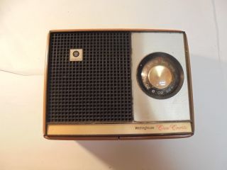 Vintage Westinghouse Cross Country Transistor Radio With Brown Leather Case