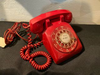 Vintage Bell Systems By Western Electric Rotary Telephone In Red