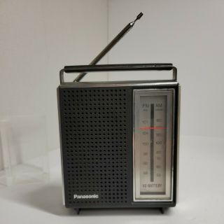 Vintage Panasonic Rf - 563 Black Am/fm Transistor Box Radio Retractable Handle
