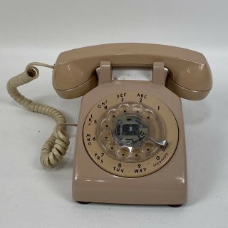 Vintage Peach Rotary Telephone Model 500 Bell System By Western Electric Pink