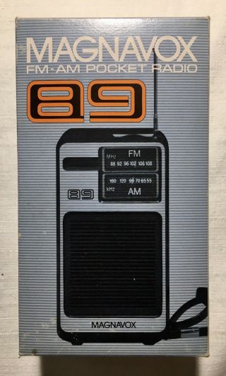 Vintage Magnavox 89 Transistor Am/fm Pocket Radio.  Old Stock 1979