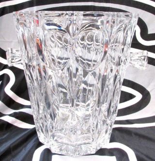 Vintage 8.  5 " Large Cut Lead Crystal Ice Bucket Wine Champagne Cooler Bb