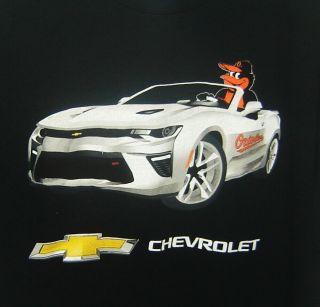 Baltimore Orioles Bird Mascot Chevrolet Car T - Shirt Mlb Baseball Sz L Adult Men
