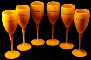 Veuve Clicquot Champagne Orange Champagne Flutes Set 6