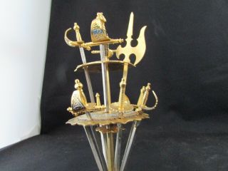 Vintage Toledo Spain 2 Stands 24 Total Sword stand and cocktail picks M C M 3