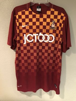Nike Bradford City Afc Soccer Futbol Shirt L Large Men’s Bantans Team Jersey Kit