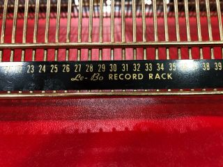 VINTAGE LE - BO RECORD RACK METAL WIRE TABLETOP RACK HOLDS 1 - 60 RECORDS 2
