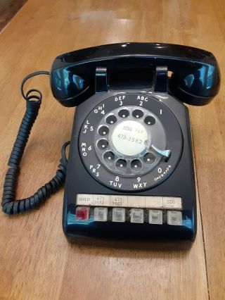 Western Electric Model 565hkm Black Multi - Line Rotary Desk Phone  1978