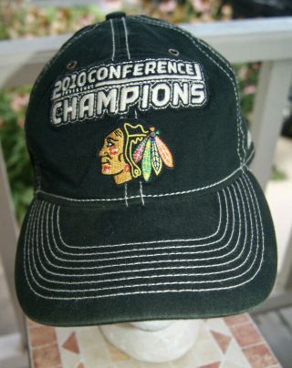 Chicago Blackhawks 2010 Conference Champions Osfa Fitted Hat Cap Reebok
