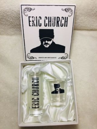 Eric Church Shooter And Shot Glass Set Country Music Euc