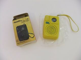 Vintage Yellow Nobility Pocket Transistor Am Solid State Radio Model K14/749