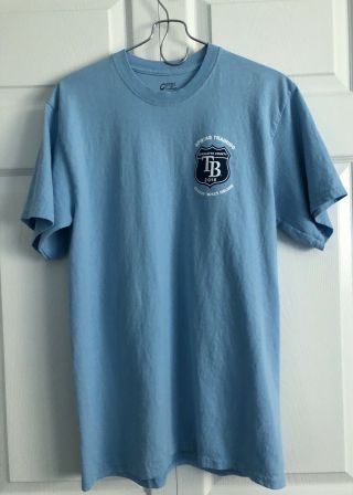 2016 Tampa Bay Rays Spring Training Blue T Shirt Medium Giveaway Tb