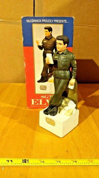 Sgt.  Elvis Presley Mccormick Decanter & Music Box 7.  5 " W/original Box Detailed
